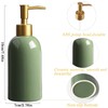 Soap Dispenser Bottle Ceramic with Gold Pump,Green and Gold Dish