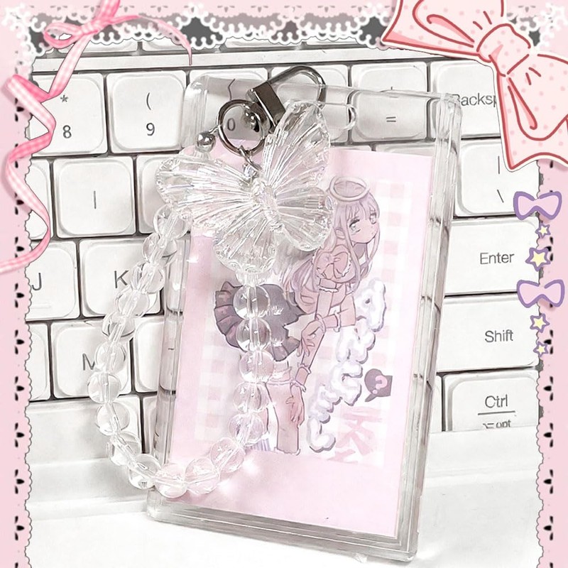 2 PCS Butterfly Photocard Holder - Clear Acrylic ID Badge
