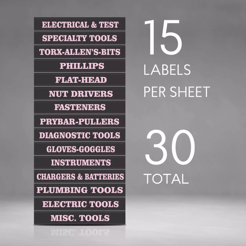 SteelLabels.com 2 PACK Ladies Edition - Adhesive TOOLBOX LABELS Organize