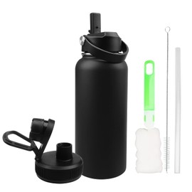 Termo de Acero Inoxidable 32 oz, Botella de Agua Deportiva de 1 Litro, Termos para Agua Fría (24 horas) o Caliente (12 horas), Termos para agua para Gimnasio, Viaje, Oficina, Escuela, Camping