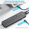 RSHTECH 10-Port Powered USB C Hub 66W with 3x10Gbps USB-3.2