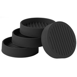 3x3 Round Rubber Furniture Caster Cups, Anti-Sliding Furniture Pads Bed Stopper Floor Protectors with Grip - Protect Any Flooring