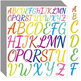 Bemeol Letter Stickers 30 Sheet Self Adhesive Capital Alphabet Sticker Letter Vinyl Stick on Letters for Crafts Business Home Classroom Bulletin Boards Decor(Colorful,1Inch,2Inch)