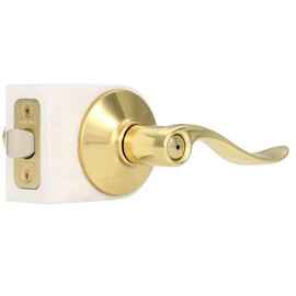 Schlage F40 ACC 605 Accent Door Lever, Bed & Bath Privacy Lock, Bright Brass