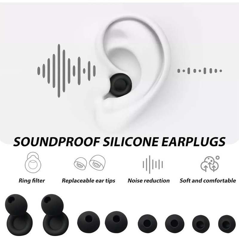 DWFYOI Neu Flexibles Silikon,Ohrstöpsel zum Schlafen,Ultraweiche wiederverwendbare geräuschreduzierende Ohrstöpsel für
