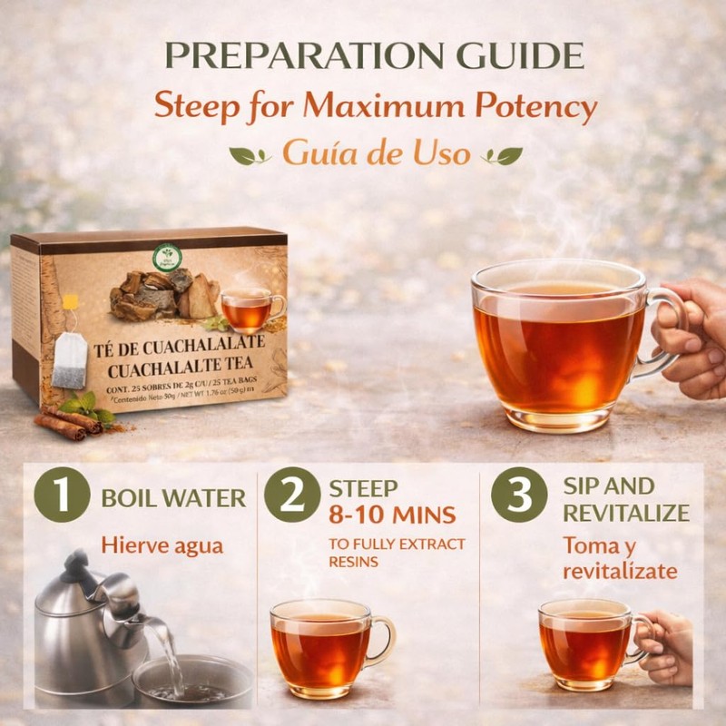 Cuachalalate Tea – 25 Tea Bags – 100% Natural Herbal