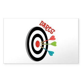 CafePress Darts Sticker Rectangle Bumper Sticker Car Decal