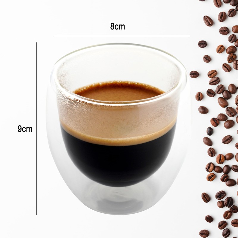 NORDIC SCHILLER Double-walled coffee glasses, latte macchiato glasses, double-walled, 2