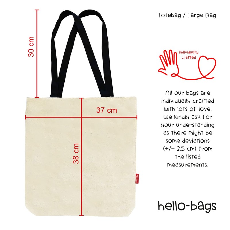 Econanos Hellobags2019 Canvas & Beach Tote Bag, 38 cm, White