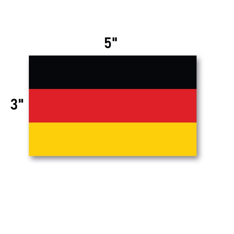 3x5 German Flag Sticker 3-Pack Made with Durable Waterproof Material