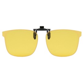 LJCZKA Polarised Sunglasses Clip Men Women Sunglasses with Clip for Glasses Wearers Polarised Clip on Sunglasses UV Protection, yellow