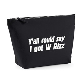 Hippowarehouse Y’All Could say I got W Rizz Printed Make up Cosmetic wash Bag 18x19x9cm