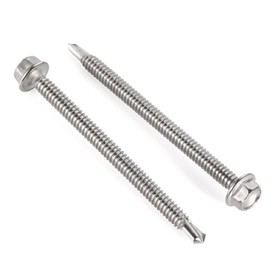 #10pcs 2-1/4" Hex Head Self Drilling Screws Self Tapping Sheet Metal Tek Screws 410 Stainless Steel 50pcs