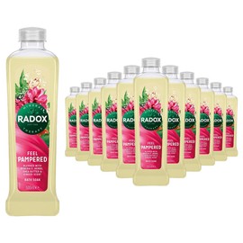 Radox Feel Pampered Bath Soak Blended with Minerals, Herbs with Scents of Shea Butter and Ginger to Feel Pampered and Relaxed, 500 ml Bulk Buy (12)