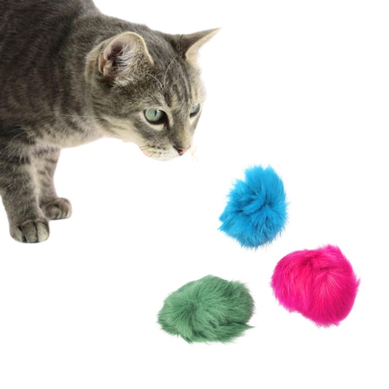 3 Count of Bat Arounds: Fur Ball Cat Toy from