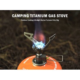 Boundless Voyage Titanium Mini Gas Burner Ultralight Furnace Camping Stove with Pouch for Backpacking Hiking Ourdoor Cooking