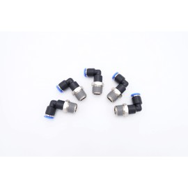IVLPHA Push to Connect Fitting 3/16" Tube OD x 1/4" Male NPT Thread, Pneumatic Male Elbow Air Water Line 90 Deg Swivel Elbow Quick Push in Connectors (Pack of 5)