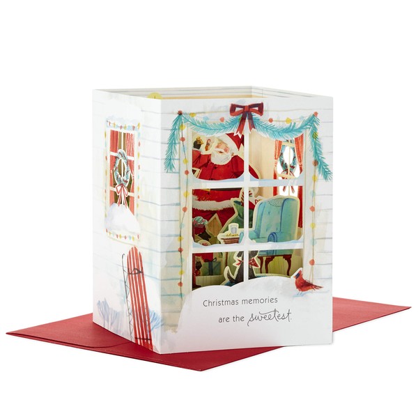 Hallmark Paper Wonder Pop Up Holiday Card (Santa Scene Pop Up)