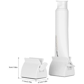 2pcs Rolling Tube Toothpaste Squeezer Toothpaste Seat Holder Stand for Bathroom Accessories（Milky）
