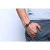 Rockyu Men's Men’s Bracelet, Titanium, Silver, Plated, Masonic Engraving, Magnetic,