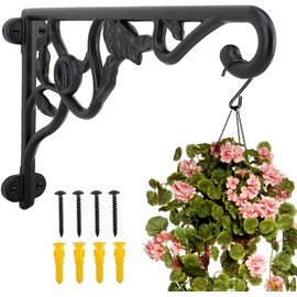 Hanging Plant Bracket, 1 Piece 13 Inch Aluminum Heavy Duty Plant Hanger Rust Resistant Decorative Wall Plant Bracket Bird Feeder Wind Chimes