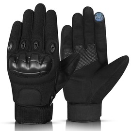 Motorcycle Gloves for Men & Women – Full Finger Touchscreen Riding Gloves, Breathable & Protective Motorbike Gloves for Road Racing, Motocross, BMX, MTB, Cycling, Climbing, and ATV (Black, L)