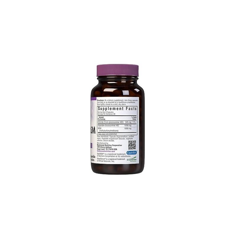 BlueBonnet Vegetarian Glucosamine Plus MSM Supplement, 120 Count