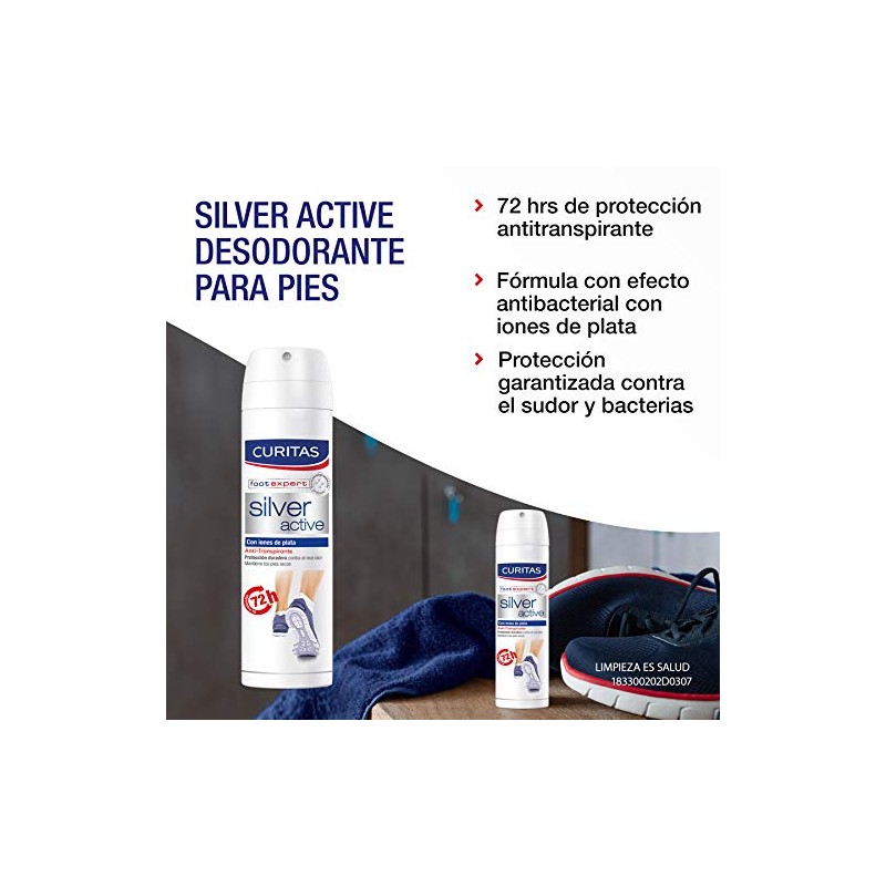 Curitas Fresh Active 2 En 1 Desodorante Spray Para Pies