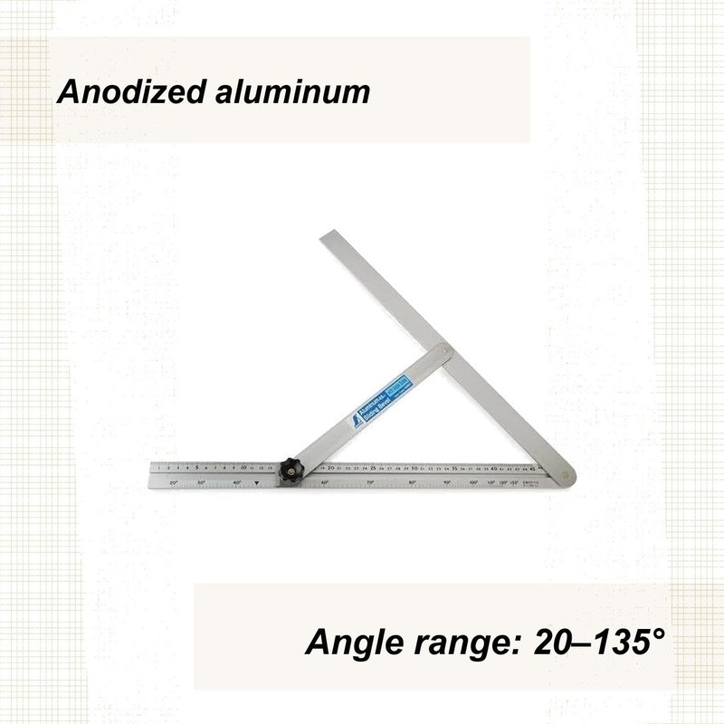 Shinwa Aluminum Sliding Bevel, 18 x 20 Inches, Anodized Aluminum