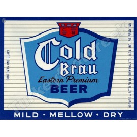 Cold Brau Beer Label 9" x 12" Metal Sign