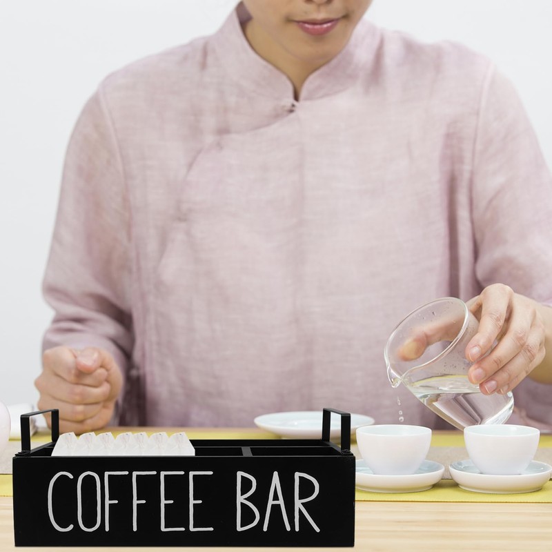 Cabilock Wooden Tea Bag Organizer - Coffee Station Organizer with