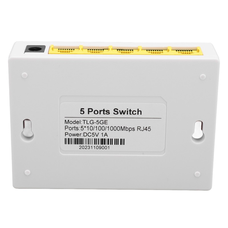 5 Port Gigabit Unmanaged Ethernet Switch Plug and Play Quiet