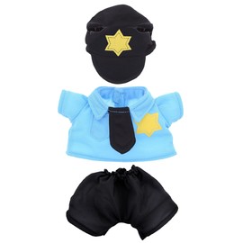 DolliBu Police Officer Dress Up Set for Teddy Bear Plush Toy - Police Outfit for Stuffed Animals, Cute Set of Police Hat, Shirt, & Pants for Teddy Bear Costume, Stuffed Animal Clothes - Large