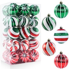 Christmas Balls Ornaments, 30Pcs Shatterproof Xmas Tree Decorations, Tree Hanging Ball Muti-Color Christmas Ball Ornament Set for Party Decoration Perfect Super Bulbs