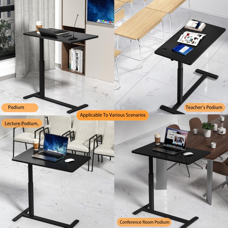 Serxis Side End Table Height Adjustable with 360° Moveable Hidden