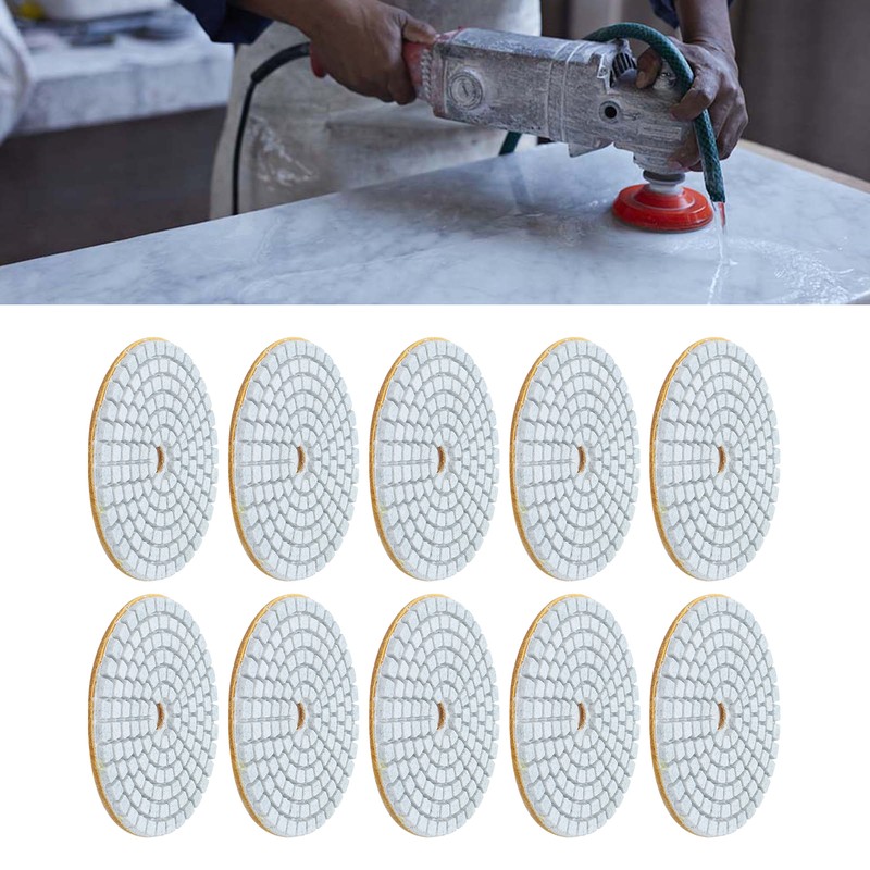 10Pcs 3in Diamond Wet Polishing Pad Soft Grinding Discs Polisher