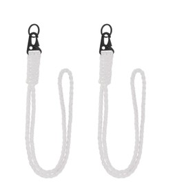 YELARXI Paracord Lanyard, 550 Keychain Lanyard Heavy Duty Necklace Keychains Braided Wrist Strap for Men Women Outdoor Activity Survival Keys Whistle Rope ID Badge (2 Pack, Luminous White)