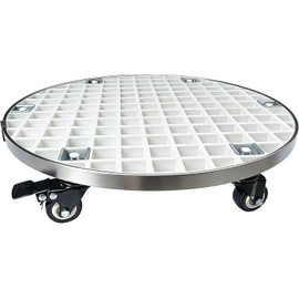 ARTLINE Heavy Duty Rolling Plant Stand with Lock Wheels - 23" Planter Caddy Roller Base for Large Potted Trees up to 800lbs - Indoor Outdoor Plant Dolly for Moving Heavy Items - White