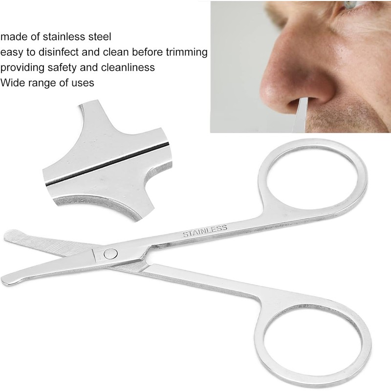 ZJchao Tijeras para Nariz, Barba y Bigote - Tijeras para