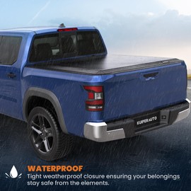 KUIPERAUTO Soft Quad Fold Truck Bed Tonneau Cover Compatible for Nissan Titan 2004-2015 Fleetside 6.7FT 78" 4 Fold Bed