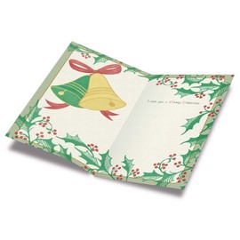Prime Greetings Traditional Merry Christmas Card, Made in America, Eco-Friendly, Thick Card Stock with Premium Envelope 5in x 7.75in, Packaged in Protective Mailer