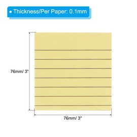 PATIKIL 3 x 3 Inch Lined Sticky Notes, 6 Pads/Pack Self-Stick Note Pads 4 Bright Colors 100 Sheets/Pad Memo Post for Home Office Business, Multicolored