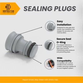 Sintrix Fab Hose Connector Stopper/Leak-Proof End Cap – Compatible with Gardena Garden Hosepipe Fittings 13mm (1/2") & 15mm (5/8") – Plug with Sealing Ring Prevents Freezing & Debris Build-Up
