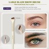 6Pcs Eyeliner & Eyebrow Brush Set Angled Blade & Sickle