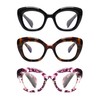 JM 3-Pack Cateye Lesebrille für Frauen, Blaues Licht Blockierende Computerleser