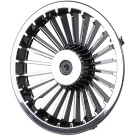 8" Golf Cart Turbine Wheel Covers Hub Caps (Set Of 4) - Black/Silver