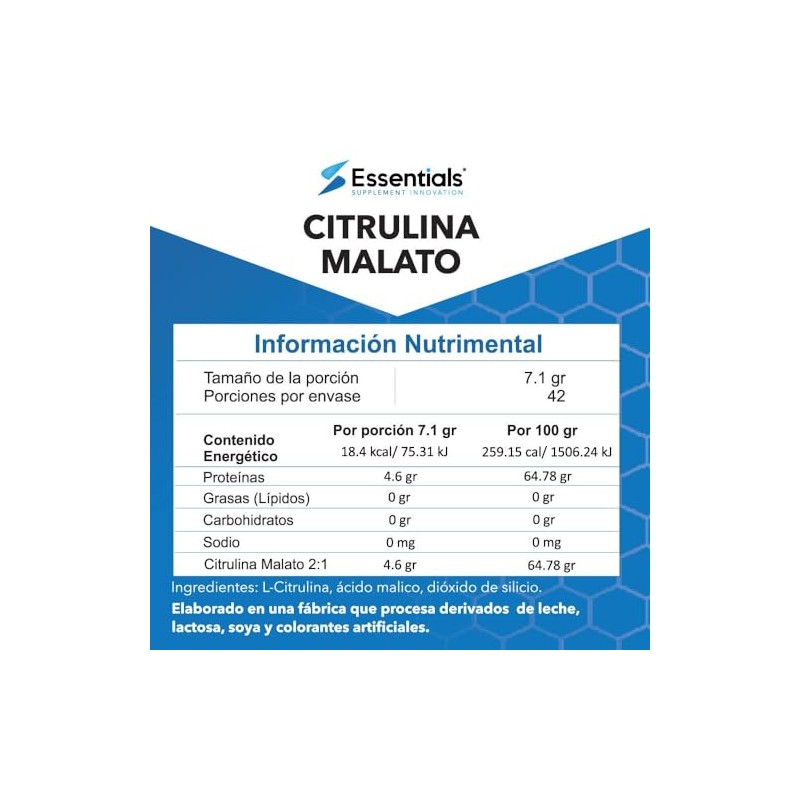 Essentials Innovation Citrulina 300 Por Porción Libre Azucares