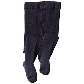 Jefferies Socks Big Girls' Seamless Organic Cotton Tights, Navy, 8-10 Years