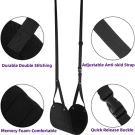 Foot Rest, Airplane Footrest Made with Premium Memory Foam,Head Hammock Portable Travel Footrest Flight Carry-On Foot Rest Adjustable Height Foot Rest Travel Accessories Footrests Hammock, Black