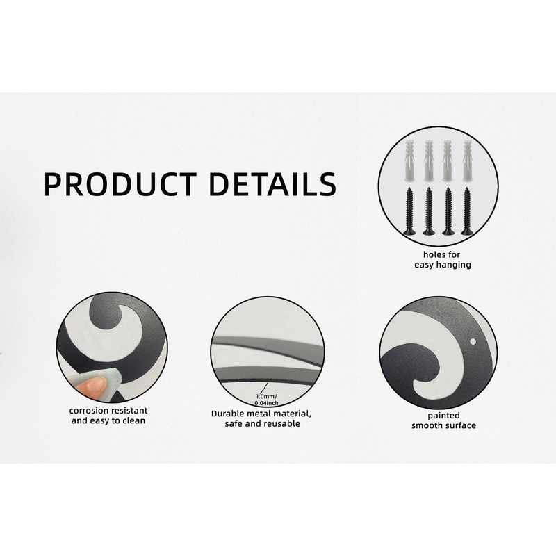 Benziso Metal Scroll Wall Art Traditional Iron Wall Decor Wall